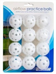 Longridge Airflow plastové děrované treninkové míčky s otvory 12 ks, bílé