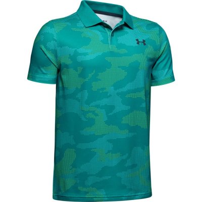 Under Armour Performance Polo 2.0 Novelt dětské golfové triko, tyrkysové, vel. L