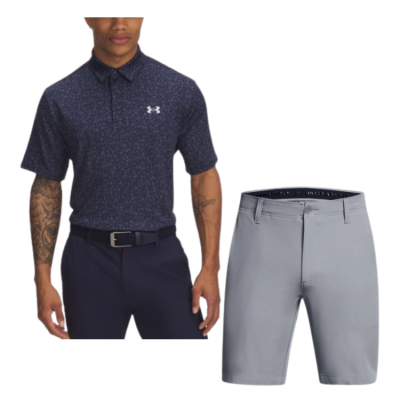 Under Armour pánský letní golfový outfit, tmavě modrý/šedý