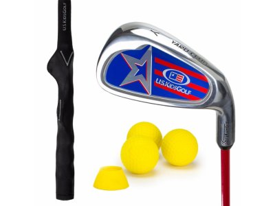 US Kids RS2 39 Yard Club + 3 Yard míčky + gumové tee, levá (99 cm)