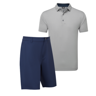 FootJoy pánský letní golfový outfit, šedý/tmavě modrý