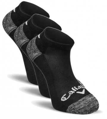 Callaway Sports Low Cut pánské golfové ponožky, 3 páry, černé 