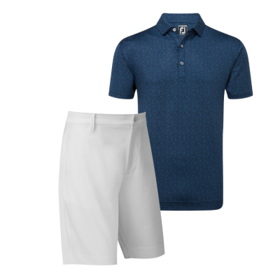 FootJoy pánský letní golfový outfit, tmavě modrý/bílý