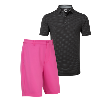 FootJoy pánský letní golfový outfit, černý/růžový