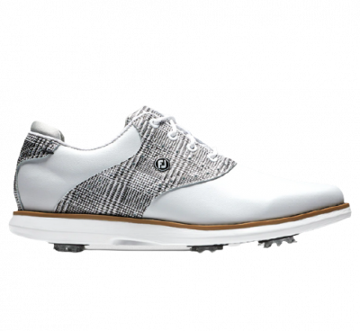 FootJoy Traditions dámské golfové boty, bílá/černá vzor, vel. 5,5 UK DOPRODEJ