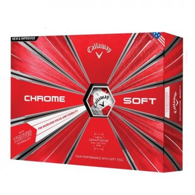 Callaway Chrome Soft Truvis Technology 2018 golfové míče - bílé/červené 12 ks