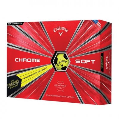 Callaway Chrome Soft Truvis Technology 2018 golfové míče - žluté/černé 12 ks