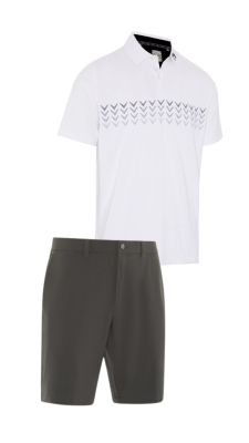 Callaway pánský letní golfový outfit, bílý/šedý