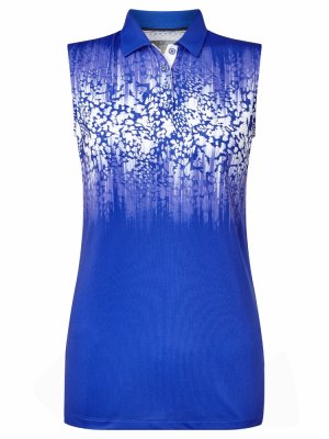 Callaway Blue Safari Print dámské golfové triko bez rukávů, modré DOPRODEJ