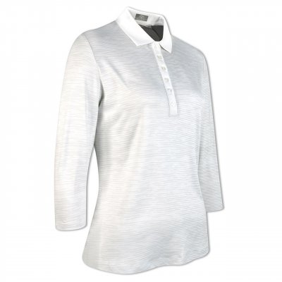 Callaway Space Dye Jersey dámské triko s 3/4 rukávem, bílé