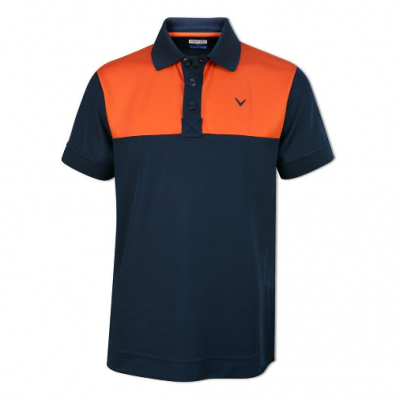 Callaway Youth 2 Colour Blocked dětské golfové triko, tmavě modré/oranžové, vel. M