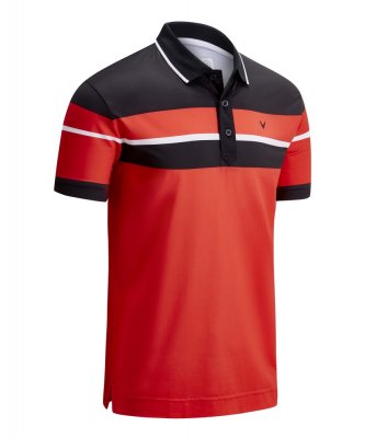 Callaway Chest Block pánské golfové triko, červené/černé, vel. M DOPRODEJ