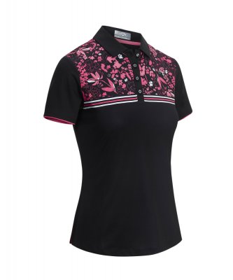 Callaway Block Multi Floral Print dámské golfové triko, černé, vel. S DOPRODEJ