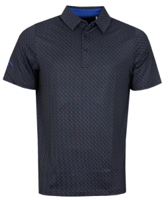 Callaway All Over Chev Print pánské golfové triko, černé/tmavě modré, vel. S DOPRODEJ