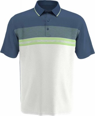 Callaway Micro Geo Jacquard pánské golfové triko, bílé/šedozelené