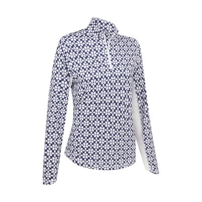 Callaway Geo Print Sun Protection dámské triko s dlouhým rukávem, modré/bílé