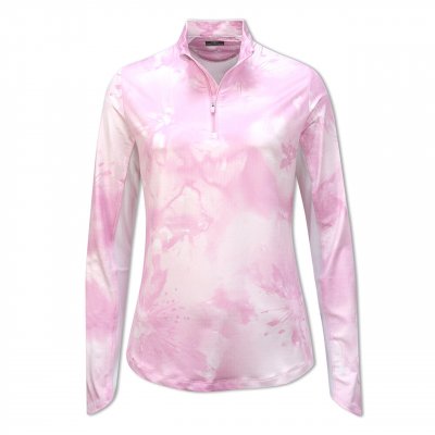 Callaway Tye Dye Sun Protection dámské triko s dlouhým rukávem, růžové/bílé DOPRODEJ