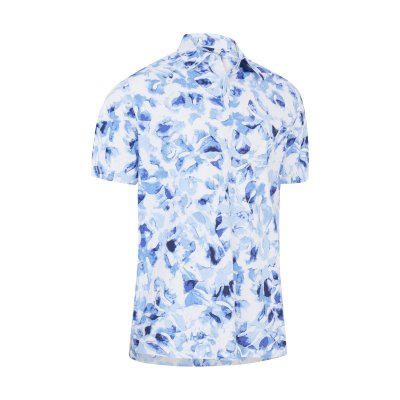 Callaway Tye Dye Leaf Print pánské golfové triko, bílé/modré