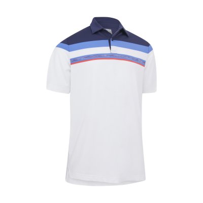 Callaway Space Dye Block pánské golfové triko, bílé/tmavě modré