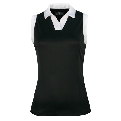 Callaway V-Placket Colorblock dámské golfové triko bez rukávů, černé