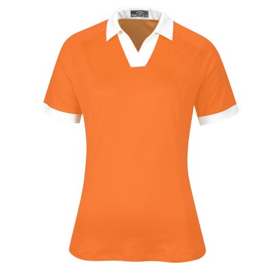 Callaway V-Placket Colourblock dámské golfové triko, oranžové