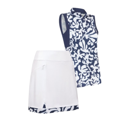 Callaway dámský letní golfový outfit, bílý/tmavě modrý