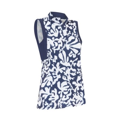 Callaway Abstract Floral dámské triko bez rukávů, tmavě modré/bílé