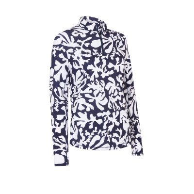 Callaway Abstract Floral Sun Protection dámské triko, tmavě modré/bílé