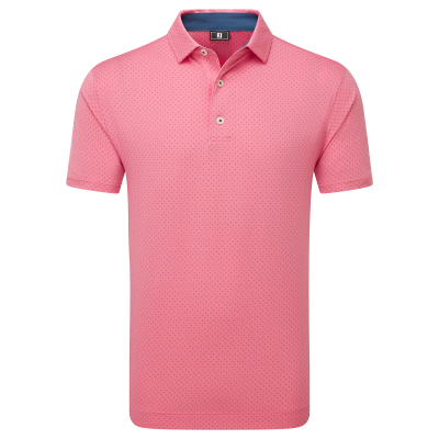 FootJoy Stretch Lisle Dot Print pánské triko, lososové