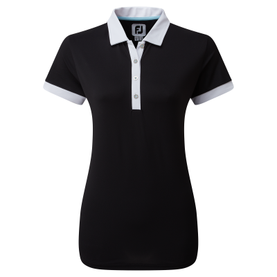 FootJoy Colour Block Pique dámské golfové triko, černé