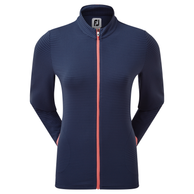 FootJoy Full-Zip Lightweight Jersey Tonal Stripe dámská mikina, tmavě modrá