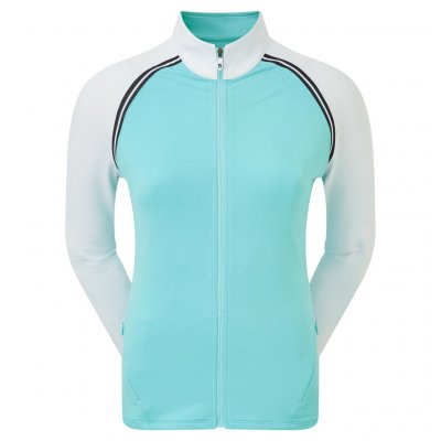FootJoy French Terry Full Zip dámská golfová mikina, modrá/bílá DOPRODEJ