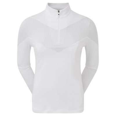 FootJoy Engineered Jersey Half Zip dámská golfová mikina, bílá DOPRODEJ