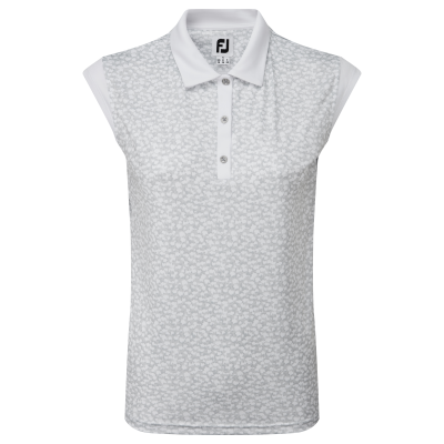 FootJoy Print Interlock dámské golfové triko, šedé/bílé, vel. XS DOPRODEJ