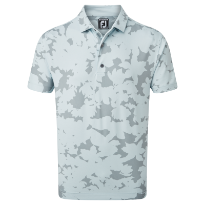 FootJoy Pique Camo Floral Print pánské triko, světle modré/šedé, vel. S DOPRODEJ