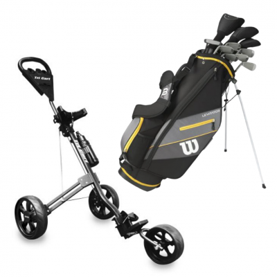 Wilson ULTRA XD pánský golfový set, ocel, pravý + Longridge Tri Cart vozík