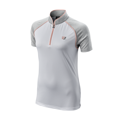 Wilson Staff Zipped dámské golfové triko, bílé/šedé