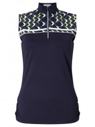 Callaway Medallion Print Mock dámské triko bez rukávů, tmavomodré, vel. XS DOPRODEJ