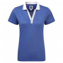 FootJoy Stretch Pique Open V-Neck dámské golfové triko, modré, vel. XS DOPRODEJ