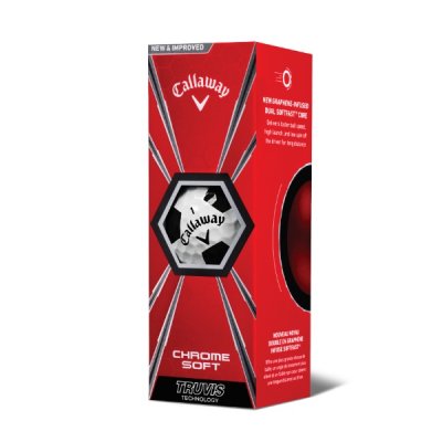 Callaway Chrome Soft Truvis Technology 2018 golfové míče - bílé/černé 3 ks