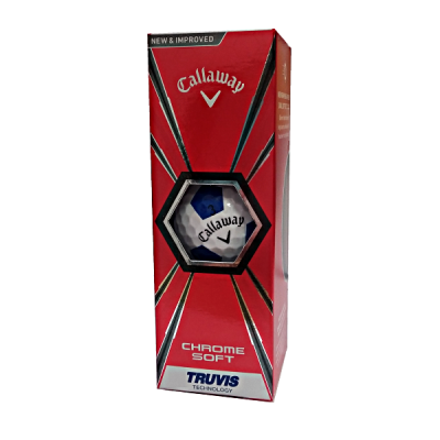 Callaway Chrome Soft Truvis Technology 2018 golfové míče - bílé/modré 3 ks