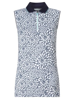 Callaway Sketchy Floral dámské golfové triko bez rukávů, tmavomodré, vel. XS DOPRODEJ
