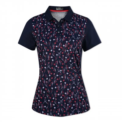 Callaway All-Over Floral Print dámské golfové triko, tmavě modré, vel. XS DOPRODEJ