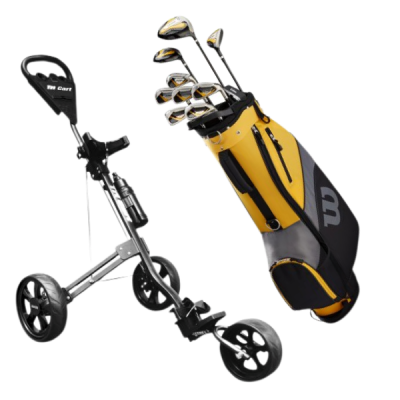 Wilson Ultra pánský golfový set, pravý, GRAFIT + Longridge Tri Cart vozík