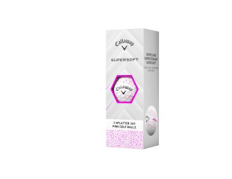 Callaway Supersoft 25 Splatter 360 Pink golfové míče - bílé 3 ks