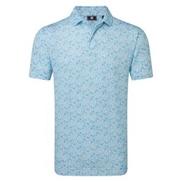 FootJoy Meadown Print Lisle pánské triko, světle modré