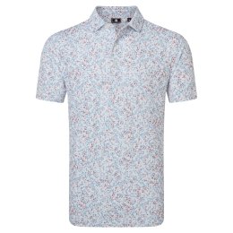 FootJoy Floral Print Pique pánské triko, bílé/modré/červené