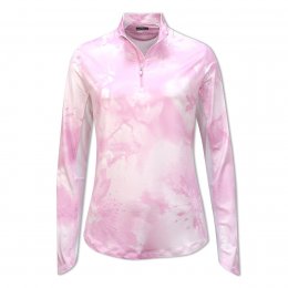 Callaway Tye Dye Sun Protection dámské triko s dlouhým rukávem, růžové/bílé