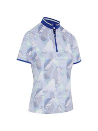 Callaway Active Geo dámské golfové triko, bílá/modrá/zelená