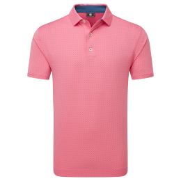 FootJoy Stretch Lisle Dot Print pánské triko, lososové